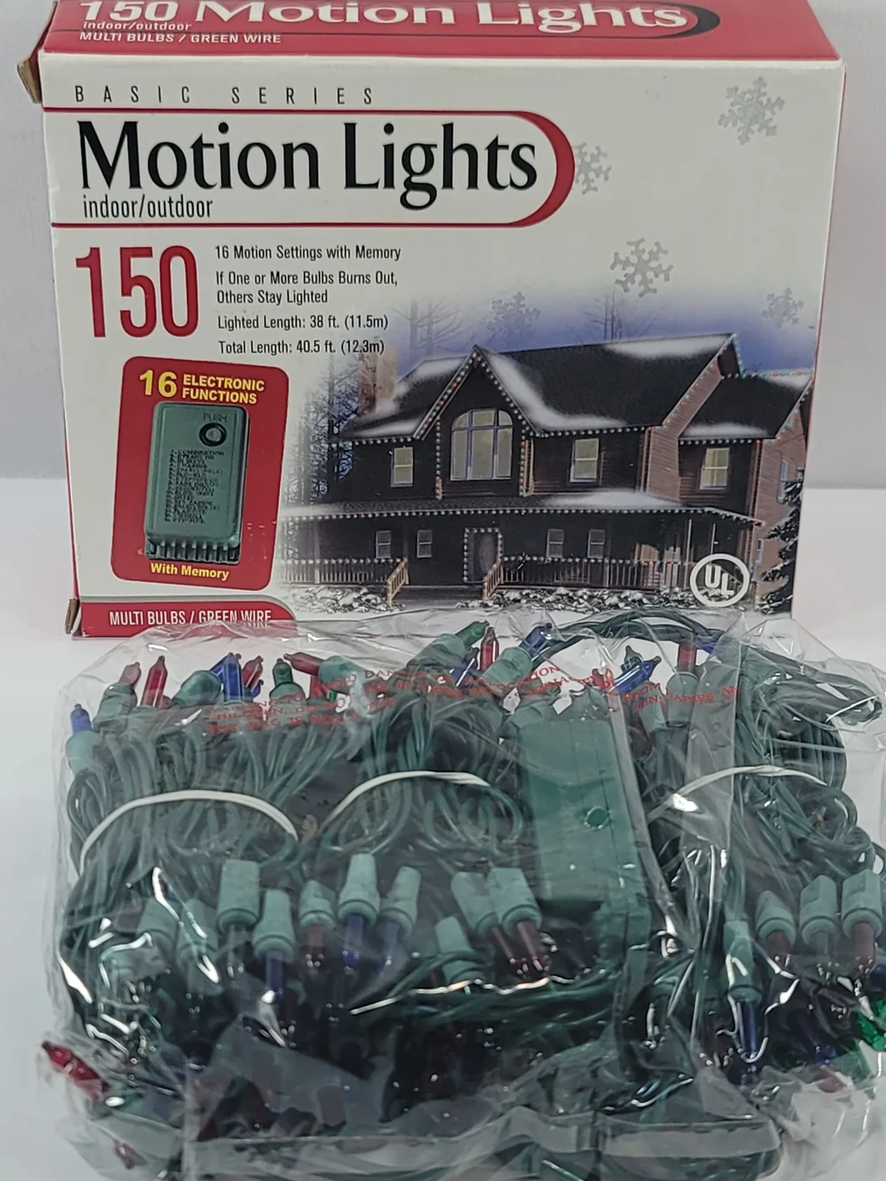 16-Motion Settings W/ Memory Multicolor Motion Lights 150-Count New
